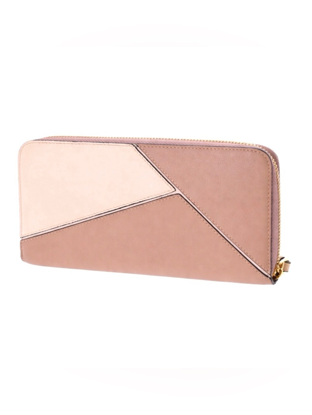 Loewe Puzzle Pink and Cream Geometric Long Zippy Wallet W/ COA EUC RETAIL $1300+